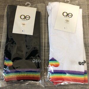 Queer Eye Choose Kindness Crew Socks 2 Pair One Black And One White